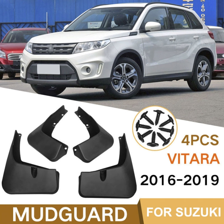 For Suzuki VITARA  2016-2019 4pcs/Set Car Auto Soft Plastic Splash Flaps Fender Guard - Mudguards by buy2fix | Online Shopping UK | buy2fix