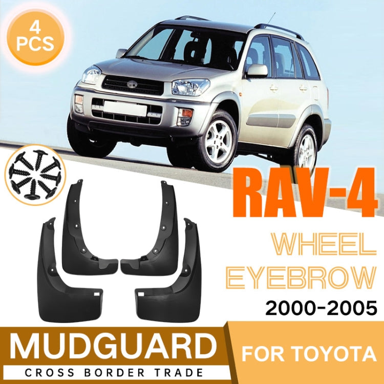 For Toyota RAV4 Wheel Eyebrow 2000-2005 4pcs/Set Car Auto Soft Plastic Splash Flaps Fender Guard - Mudguards by buy2fix | Online Shopping UK | buy2fix