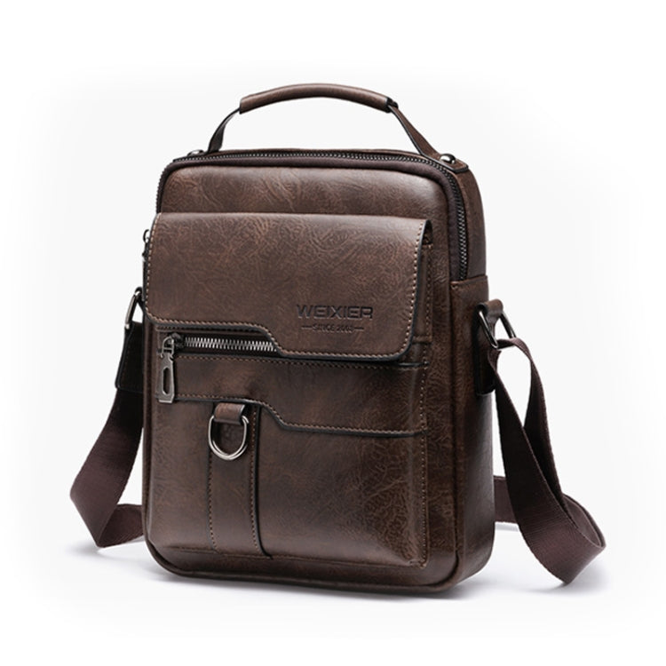 WEIXIER 8642 Men Business Retro PU Leather Handbag Crossbody Bag (Dark Brown) - Crossbody Bags by WEIXIER | Online Shopping UK | buy2fix