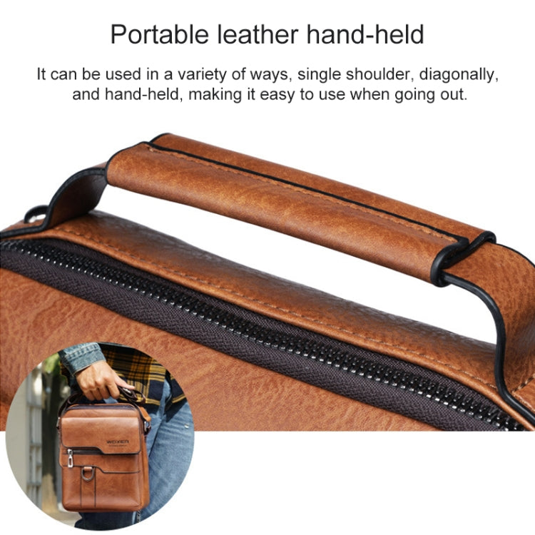 WEIXIER 8642 Men Business Retro PU Leather Handbag Crossbody Bag (Dark Brown) - Crossbody Bags by WEIXIER | Online Shopping UK | buy2fix