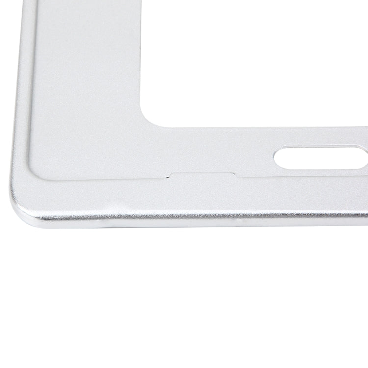 2 PCS Car License Plate Frames Stainless Steel License Plate Frame(White) - License Plate Covers & Frames by buy2fix | Online Shopping UK | buy2fix