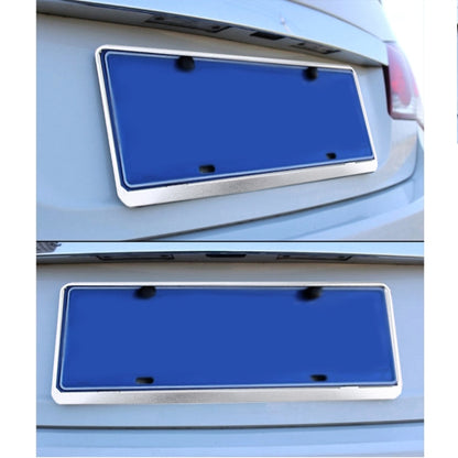 2 PCS Car License Plate Frames Stainless Steel License Plate Frame(White) - License Plate Covers & Frames by buy2fix | Online Shopping UK | buy2fix