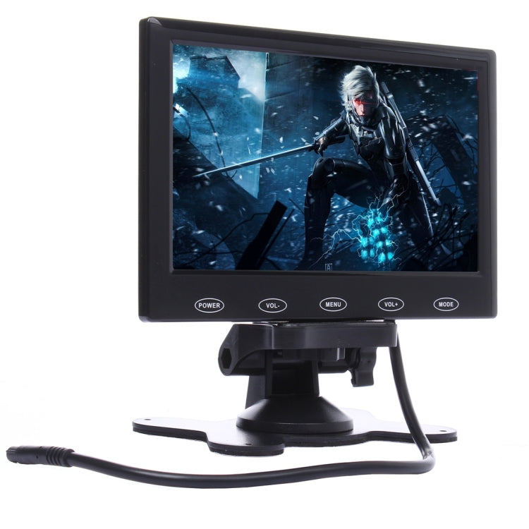 7.0 inch 800*480 Car Surveillance Cameras Monitor with Adjustable Angle Holder & Remote Control, Support VGA / HDMI / AV(Black) - Car Monitor by buy2fix | Online Shopping UK | buy2fix