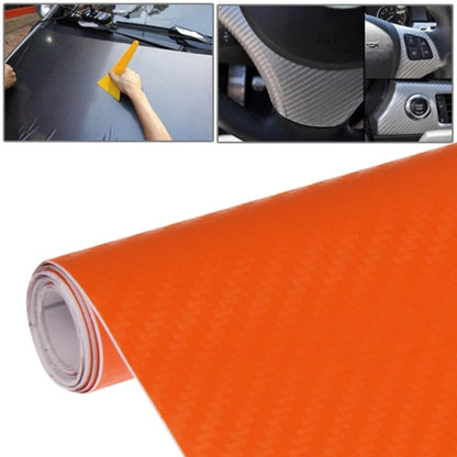 Car Decorative 3D Carbon Fiber PVC Sticker, Size: 152cm x 50cm(Orange) - Auto Film by buy2fix | Online Shopping UK | buy2fix