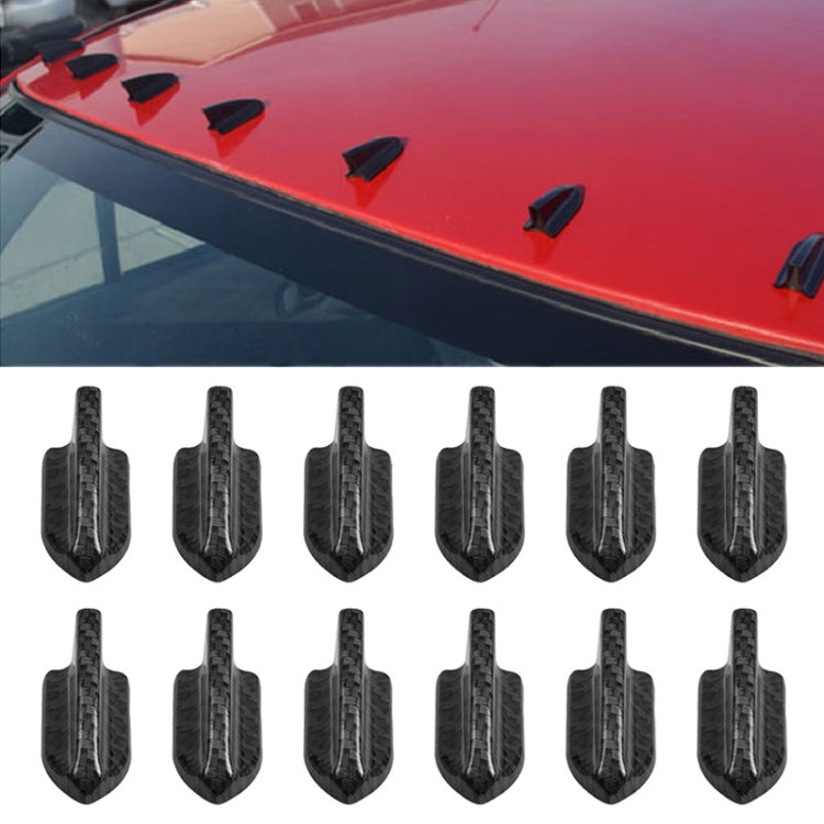 10 PCS Universal Car Carbon Fiber Texture Shark Fin Diffuser Vortex Generator Roof Spoiler - Decorative Sticker by buy2fix | Online Shopping UK | buy2fix