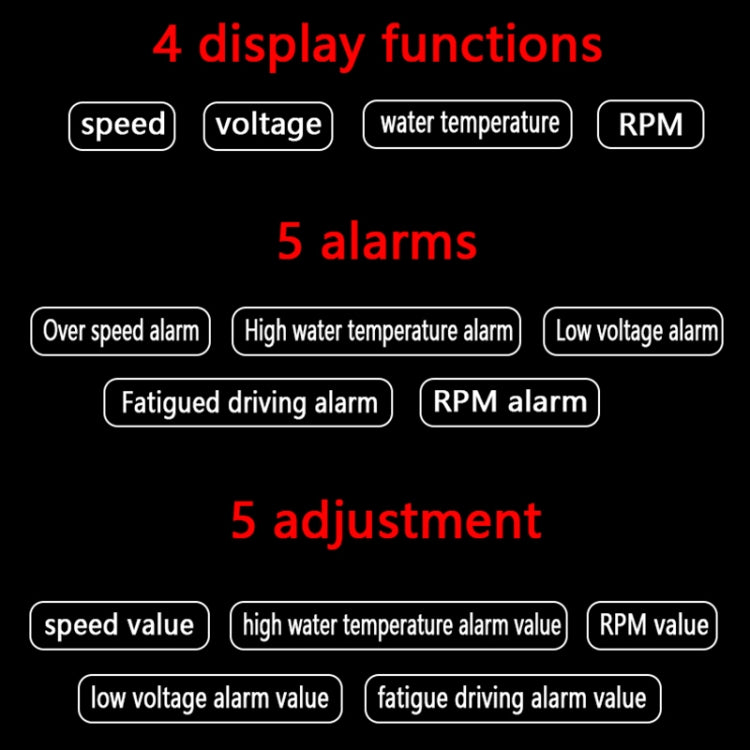 A200 OBD2 3.5 inch Vehicle-mounted Head Up Display Security System, Support Car Speed / Engine Revolving Speed Display / Water Temperature / Voltage - Head Up Display System by buy2fix | Online Shopping UK | buy2fix