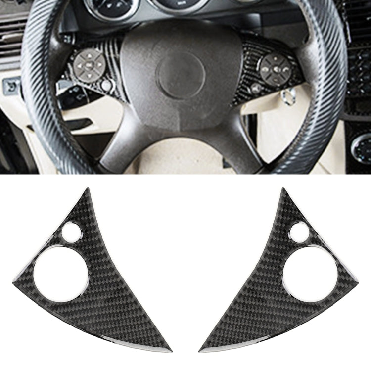 2 PCS Car Steering Wheel Button Carbon Fiber Decorative Sticker for Mercedes-Benz W204 - Car Interior Mouldings by buy2fix | Online Shopping UK | buy2fix