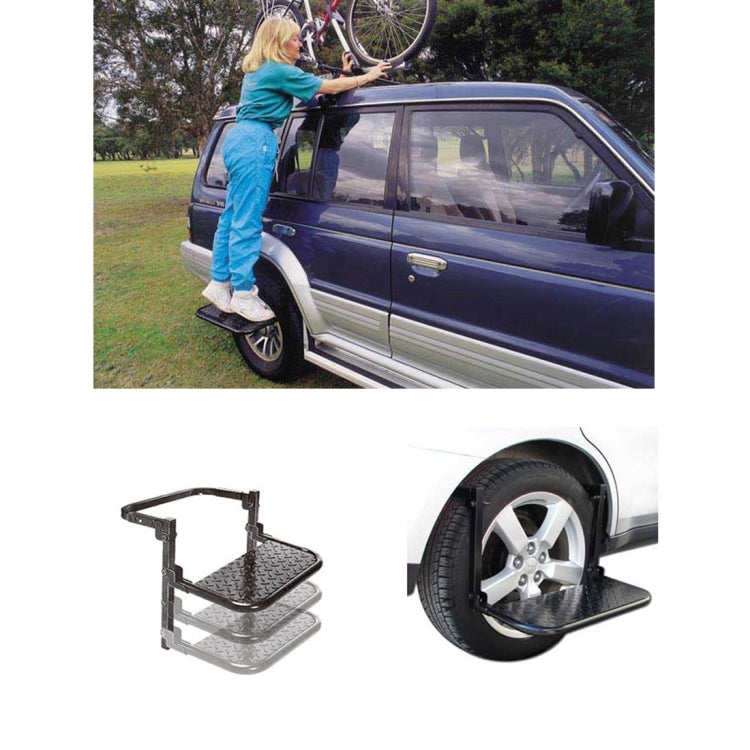 Portable Folding Car Stairs Tyre Mount Steps Ladder for Pickup Trucks, Truck, SUV - In Car by buy2fix | Online Shopping UK | buy2fix