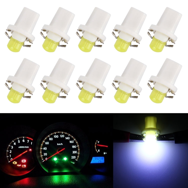 10 PCS 0.4W B8.5 Wedge Instrument Panel COB LED Light Dashboard Gauge Cluster Indicator Lamp Bulb (White Light) - Instrument Lights by buy2fix | Online Shopping UK | buy2fix