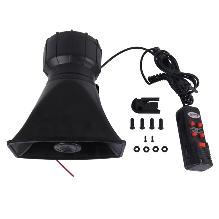HJS-78005 12V 60W 300dB Car Electric Alarm Air Horn Siren Speaker 5 Sound Tone/ 3 Sound Tone Super Loud With Mic, Cable Length: 60cm - Security Alarm System by buy2fix | Online Shopping UK | buy2fix