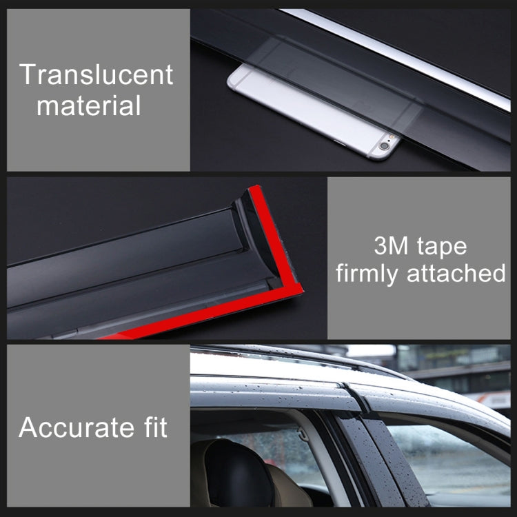 4 PCS Window Sunny Rain Visors Awnings Sunny Rain Guard for Ford Fiesta 2010-2018 Version Sedan - Window Foils & Solar Protection by buy2fix | Online Shopping UK | buy2fix