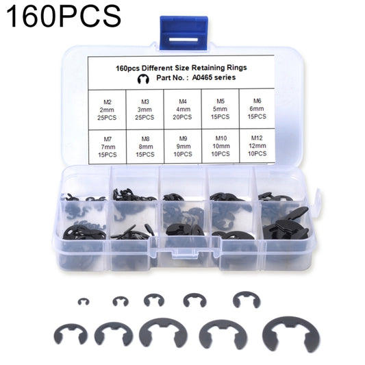 160 PCS Car E Shape Circlip Snap Ring Assortment Retaining Rings - In Car by buy2fix | Online Shopping UK | buy2fix