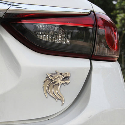 Wolf Head Shape Shining Metal Car Free Sticker(Gold) - 3D Metal Sticker by buy2fix | Online Shopping UK | buy2fix