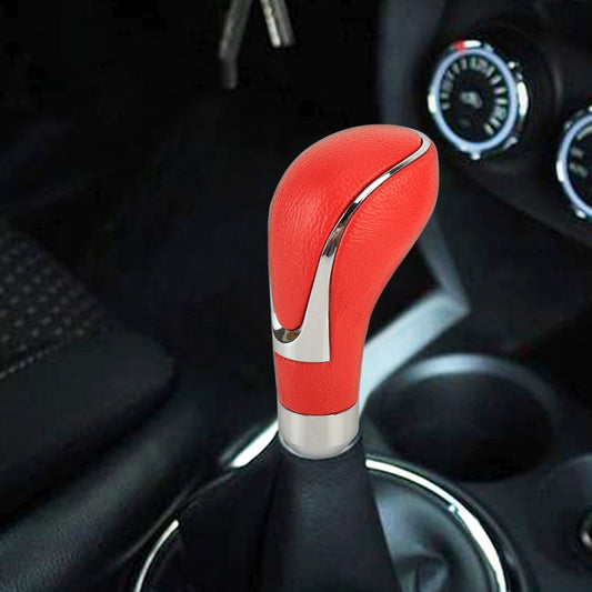 Universal Car PU Leather and Metal Gear Shift Knob Modified Auto Car Transmission Shift Lever Knob(Red) - Shift Knob by buy2fix | Online Shopping UK | buy2fix