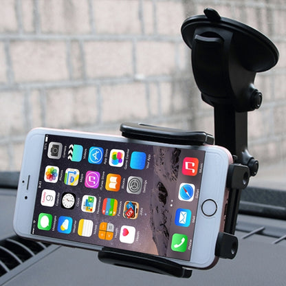 SHUNWEI SD-1121B Car Auto Multi-functional Adjustable Arm Double Layer PU Base Phone Mount Holder For Smartphones and GPS Length between 48mm and 109mm - Car Holders by SHUNWEI | Online Shopping UK | buy2fix