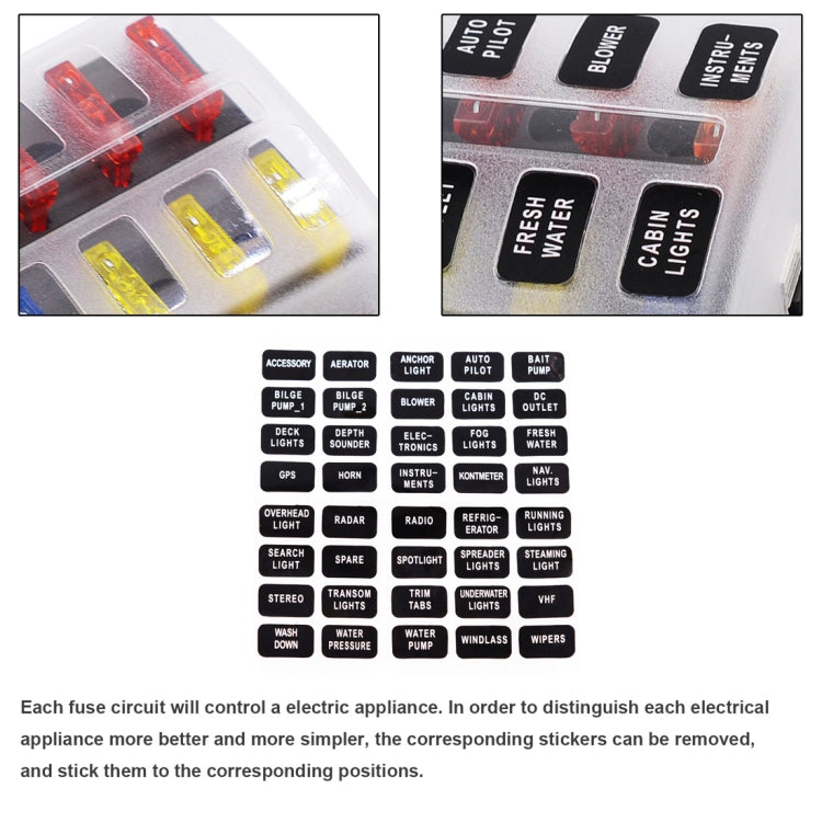 1 in 6 Out 6 Way Circuit Fuse Box Screw Terminal Section Fuse Holder Kits with LED Warning Indicator for Auto Car Truck Boat - In Car by buy2fix | Online Shopping UK | buy2fix