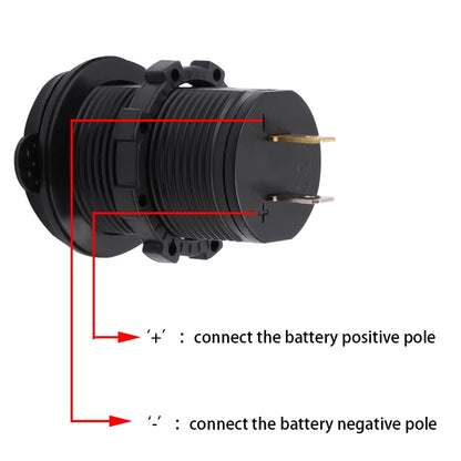 Universal Car Charger 2 Port Power Socket Power Dual USB Charger 5V 4.2A IP66 with Aperture(Blue Light) - In Car by buy2fix | Online Shopping UK | buy2fix