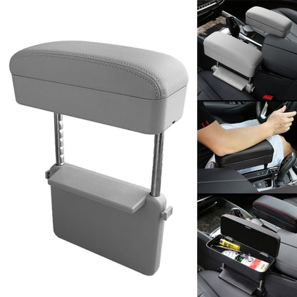 Universal Car PU Leather Wrapped Armrest Box Cushion Car Armrest Box Mat with Storage Box (Grey) - Stowing Tidying by buy2fix | Online Shopping UK | buy2fix