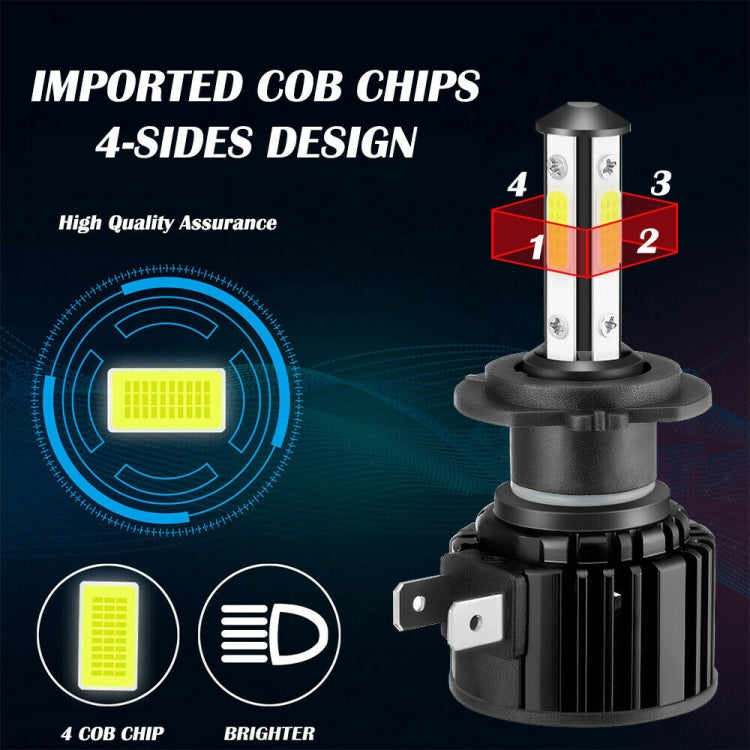 F8 H7 2 PCS 22W 3000LM 6000K Four Side DOB LED Headlight Fog Light Bulbs High Beam Conversion Kit DC 9-32V - In Car by buy2fix | Online Shopping UK | buy2fix