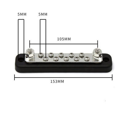 10 Way Power Distribution Bus Bar 10-bit Single Distribution Box for Car / RV / Boat - In Car by buy2fix | Online Shopping UK | buy2fix