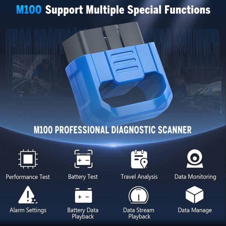 M100 ELM327 Bluetooth 4.0 OBD2 Fault Diagnostic Scanner - In Car by buy2fix | Online Shopping UK | buy2fix