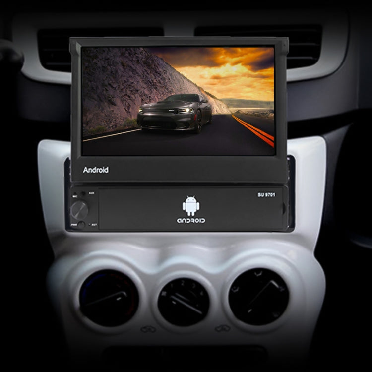 SU 9701 2GB+32GB 7 inch HD Manual Telescoping Car Android Radio Receiver MP5 Player, Support FM & Bluetooth & TF Card & GPS & Phone Link & WiFi - In Car by buy2fix | Online Shopping UK | buy2fix