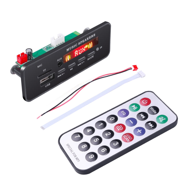 Car 12V 2x3W Audio MP3 Player Decoder Board FM Radio TF USB 3.5mm AUX, with Bluetooth & Recording Call Function & Remote Control -  by buy2fix | Online Shopping UK | buy2fix