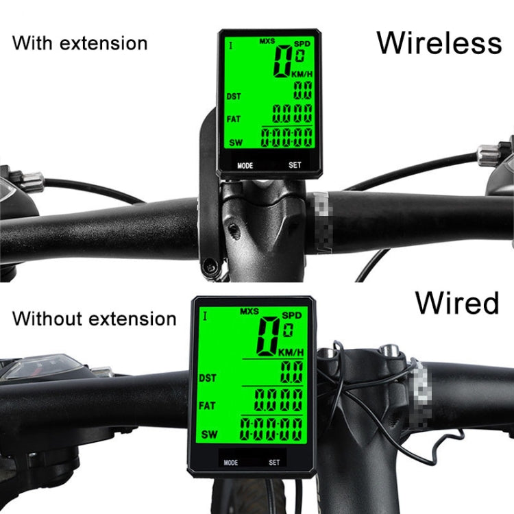 2.8 inch English Wireless Waterproof Cycle Computer LCD Odometer Speedometer with Extension Holder - Speedometers by buy2fix | Online Shopping UK | buy2fix