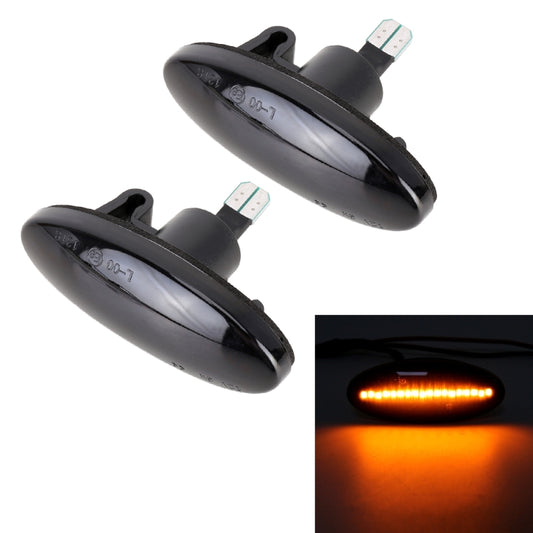 2 PCS DC12V / 3W Car LED Dynamic Blinker Side Lights Flowing Water Turn Signal Light for Nissan, Amber Light (Black) - In Car by buy2fix | Online Shopping UK | buy2fix