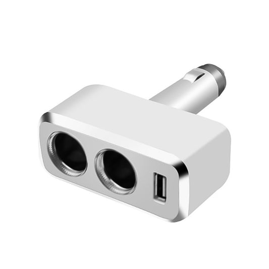 SHUNWEI SD-1909 80W 0.8A Car 2 in 1 USB Charger 90 Degree Free Rotation Cigarette Lighter (White) -  by SHUNWEI | Online Shopping UK | buy2fix