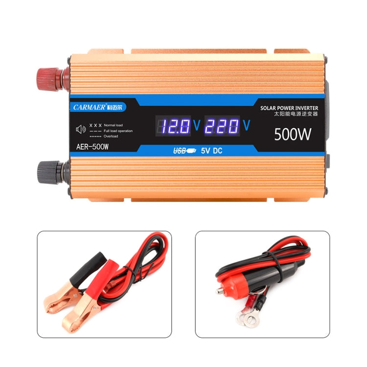 Carmaer 12V to 220V 500W Car Multi-function Double Digital Display Inverter Household Power Converter - In Car by buy2fix | Online Shopping UK | buy2fix