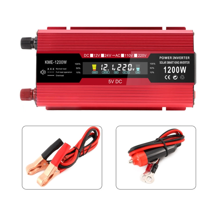 Carmaer Universal 24V to 220V 1200W Car LCD Display Inverter Household Power Converter - In Car by buy2fix | Online Shopping UK | buy2fix