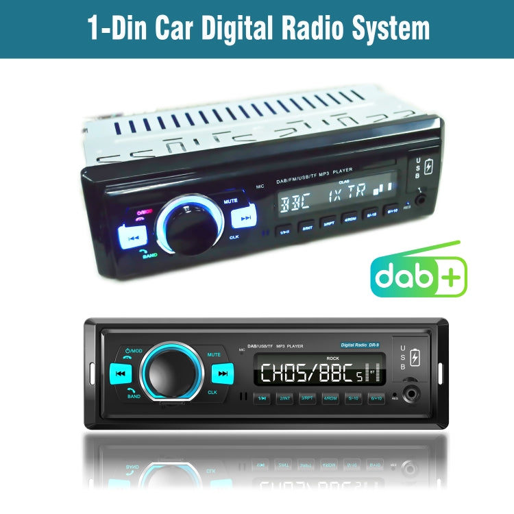 1-Din Car DAB Radio Player Stereo System FM Receiver, Support Bluetooth & U Disk & MP3 & TF Card -  by buy2fix | Online Shopping UK | buy2fix