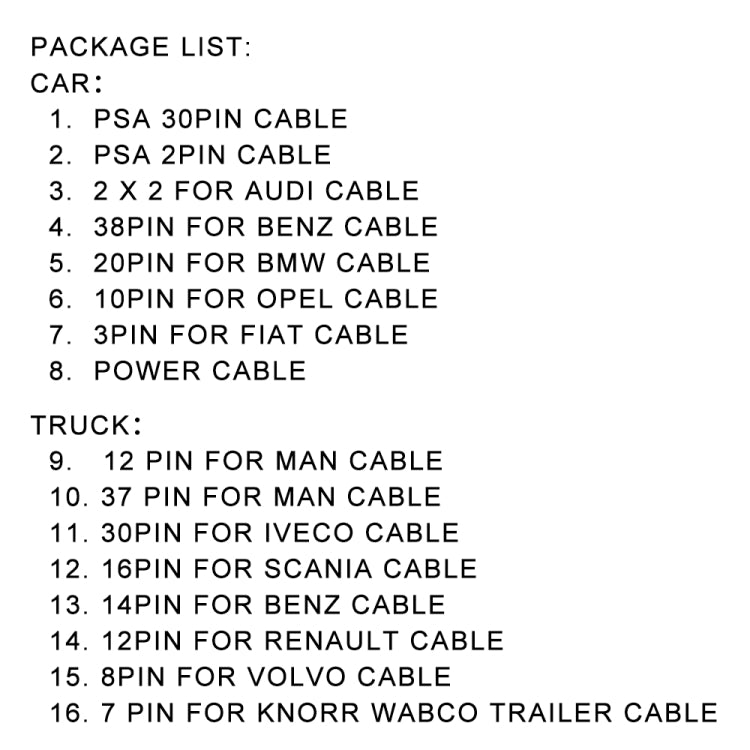 Truck / Car 16 in 1 Conversion Cable Set - In Car by buy2fix | Online Shopping UK | buy2fix