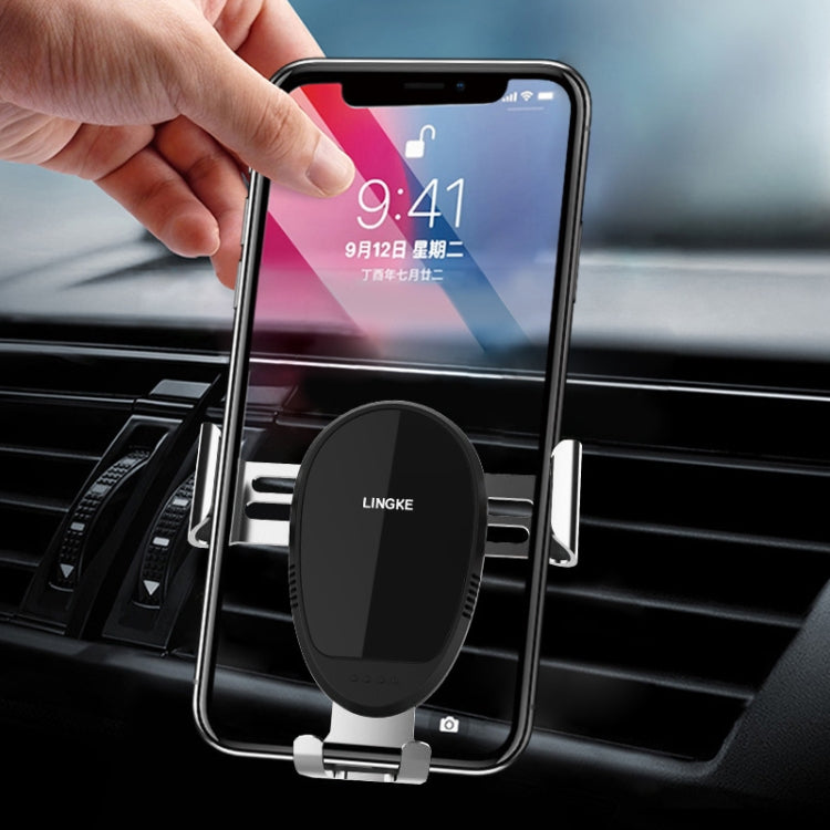 LINGKE Car Air Outlet Snap-in Gravity Mobile Phone Holder - In Car by buy2fix | Online Shopping UK | buy2fix