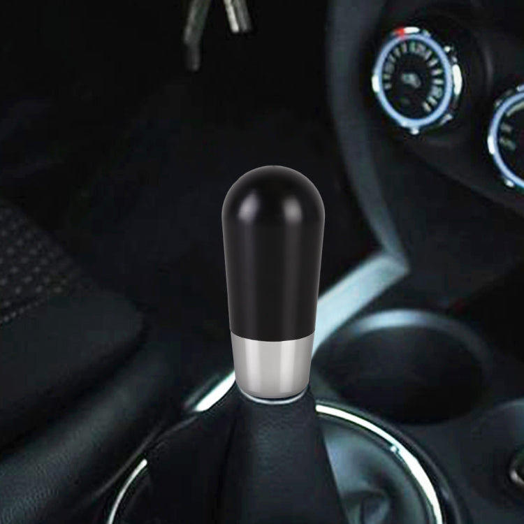 Universal Car Small Ellipsoid Resin + Carbon Fiber Metal Gear Shift Knob (Black) - In Car by buy2fix | Online Shopping UK | buy2fix