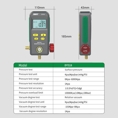 DUOYI DY518 Car Air Conditioning Repair Electronic Refrigerant Meter Air Conditioning Fluoride Meter - Electronic Test by DUOYI | Online Shopping UK | buy2fix