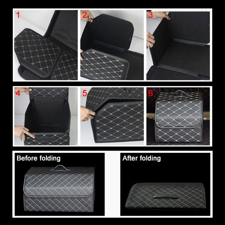 Car Trunk Foldable Storage Box, Checkered Small Size: 33 x 32 x 30cm(Black Red) - In Car by buy2fix | Online Shopping UK | buy2fix