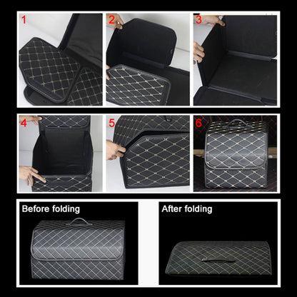 Car Trunk Foldable Storage Box, Checkered Middle Size: 40 x 32 x 30cm (Black Red) - In Car by buy2fix | Online Shopping UK | buy2fix