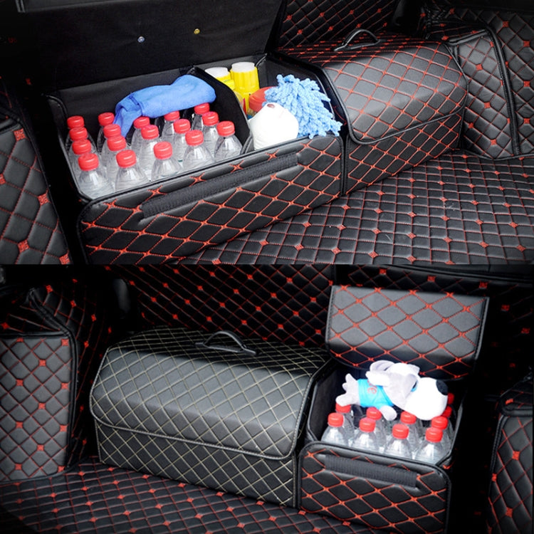 Car Trunk Foldable Storage Box, Checkered Large Size: 54 x 32 x 30cm (Beige) - In Car by buy2fix | Online Shopping UK | buy2fix