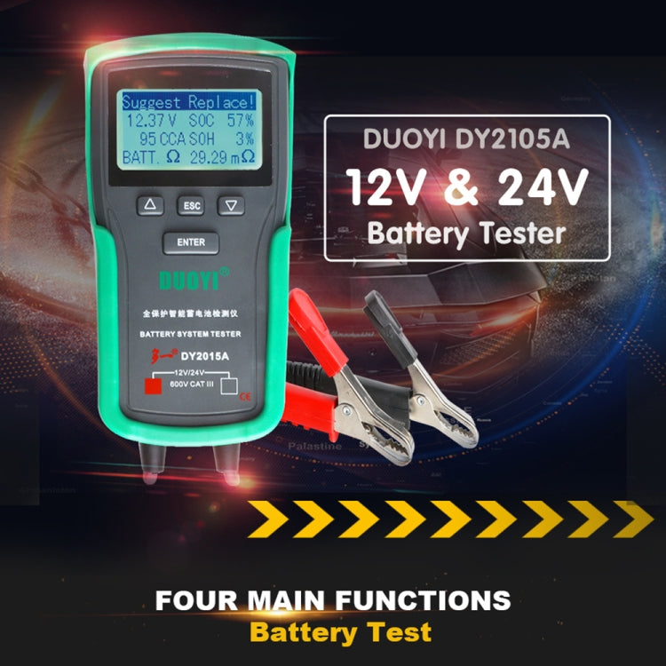 DUOYI DY2015A Car 12V 24V Digital CCA Load Battery Charging Digital Capacity Tester - Electronic Test by DUOYI | Online Shopping UK | buy2fix