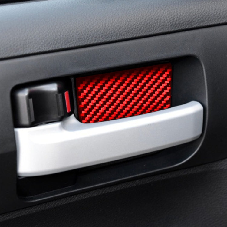 4 PCS / Set Carbon Fiber Car Inner Door Bowl Decorative Sticker for Toyota Tundra 2014-2018,Left and Right Drive Universal (Red) - In Car by buy2fix | Online Shopping UK | buy2fix