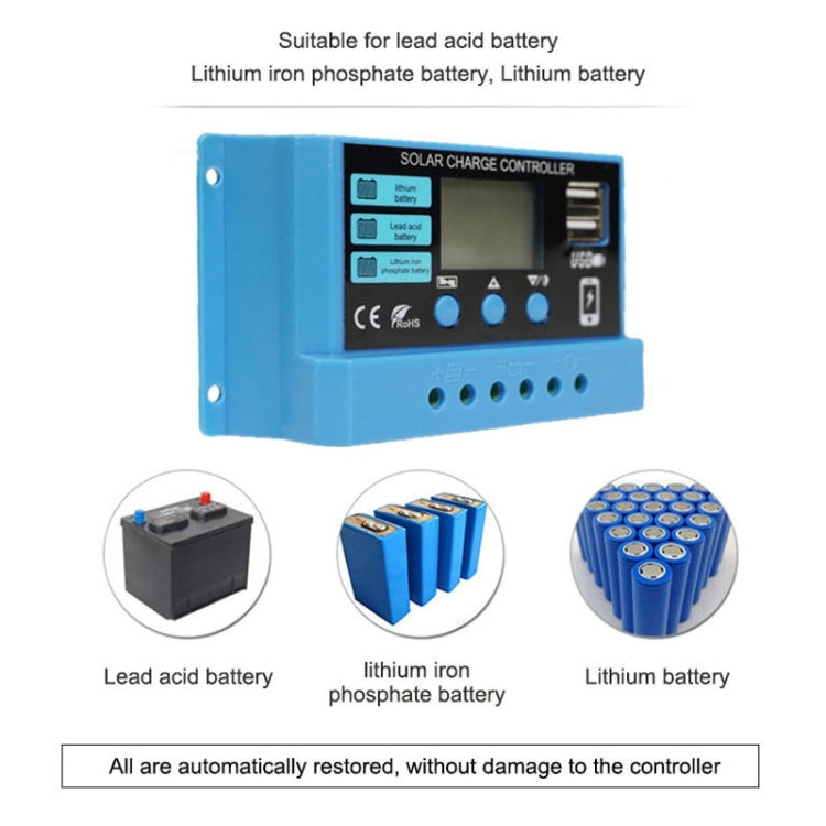 10A Solar Charge Controller 12V / 24V Lithium Lead-Acid Battery Charge Discharge PV Controller - In Car by buy2fix | Online Shopping UK | buy2fix