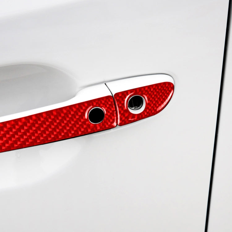 Car Carbon Fiber with Hole Outside Door Handle Decorative Sticker for Mazda CX-5 2017-2018, Left Drive (Red) - In Car by buy2fix | Online Shopping UK | buy2fix