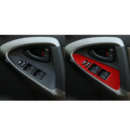 Car Carbon Fiber Window Glass Lift Panel Decorative Sticker for Toyota RAV4 2006-2013, Right Drive (Red) - In Car by buy2fix | Online Shopping UK | buy2fix