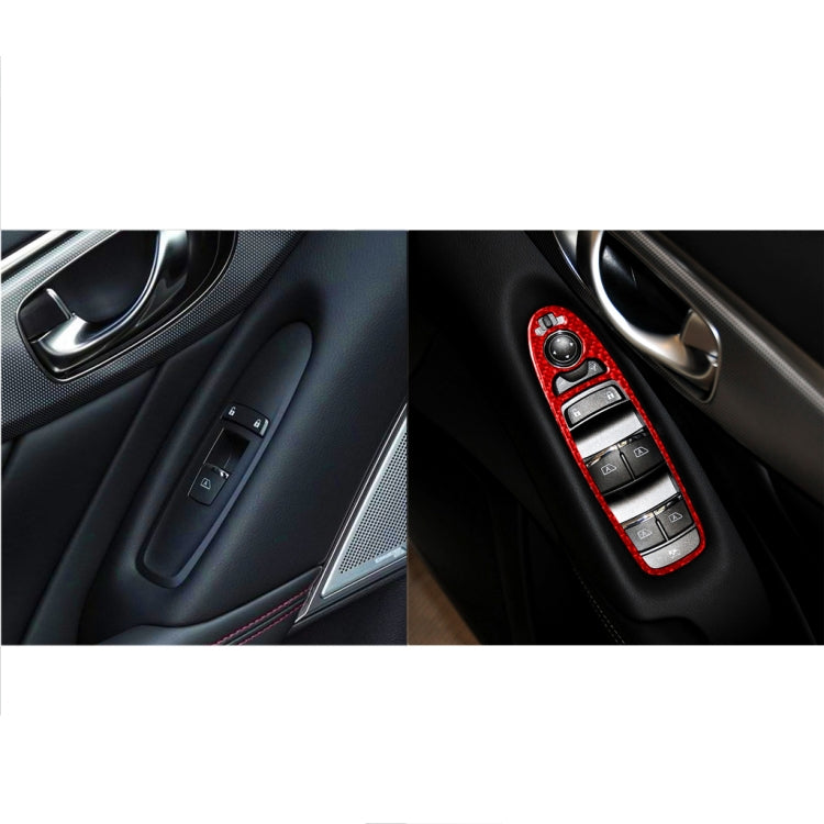 Car Carbon Fiber A Style Window Glass Lift Panel Decorative Sticker for Infiniti Q50 2014-2020, Right Drive (Red) - In Car by buy2fix | Online Shopping UK | buy2fix