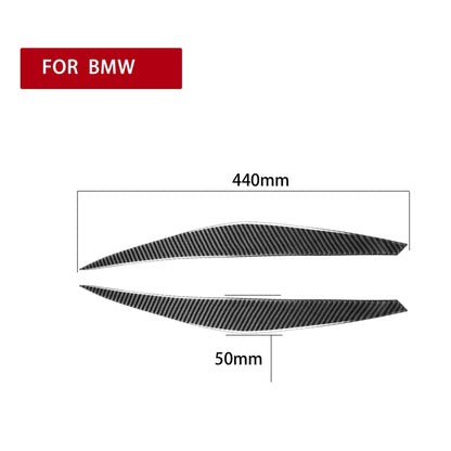 2 PCS / Set Carbon Fiber Car Lamp Eyebrow Decorative Sticker for BMW E71/X6 2008-2014, Drop Glue Version - In Car by buy2fix | Online Shopping UK | buy2fix