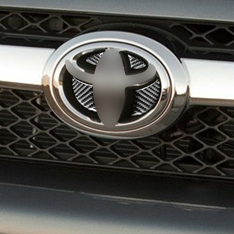 4 PCS / Set Carbon Fiber Car Front Middle Net Logo Decorative Sticker for Toyota 4Runner 2010-2020 - In Car by buy2fix | Online Shopping UK | buy2fix