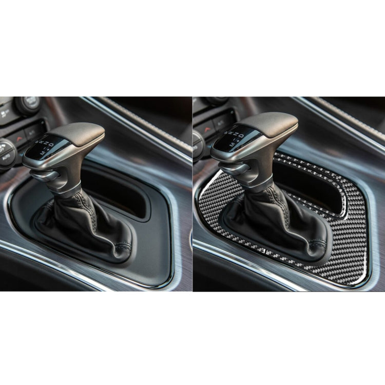 2 PCS / Set Carbon Fiber Car Gear Storage Box Decorative Sticker for Dodge Challenger 2015 to Now, Left Driving -  by buy2fix | Online Shopping UK | buy2fix