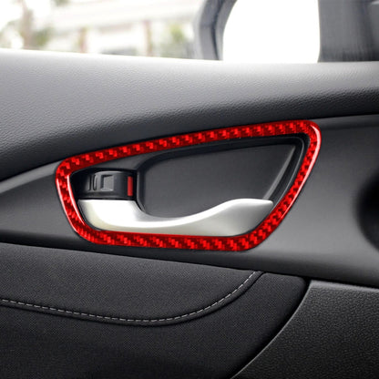 Car Carbon Fiber Inside Door Wrist Frame Decorative Sticker for Honda Tenth Generation Civic 2016-2019, Left and Right Drive Universal (Red) - In Car by buy2fix | Online Shopping UK | buy2fix